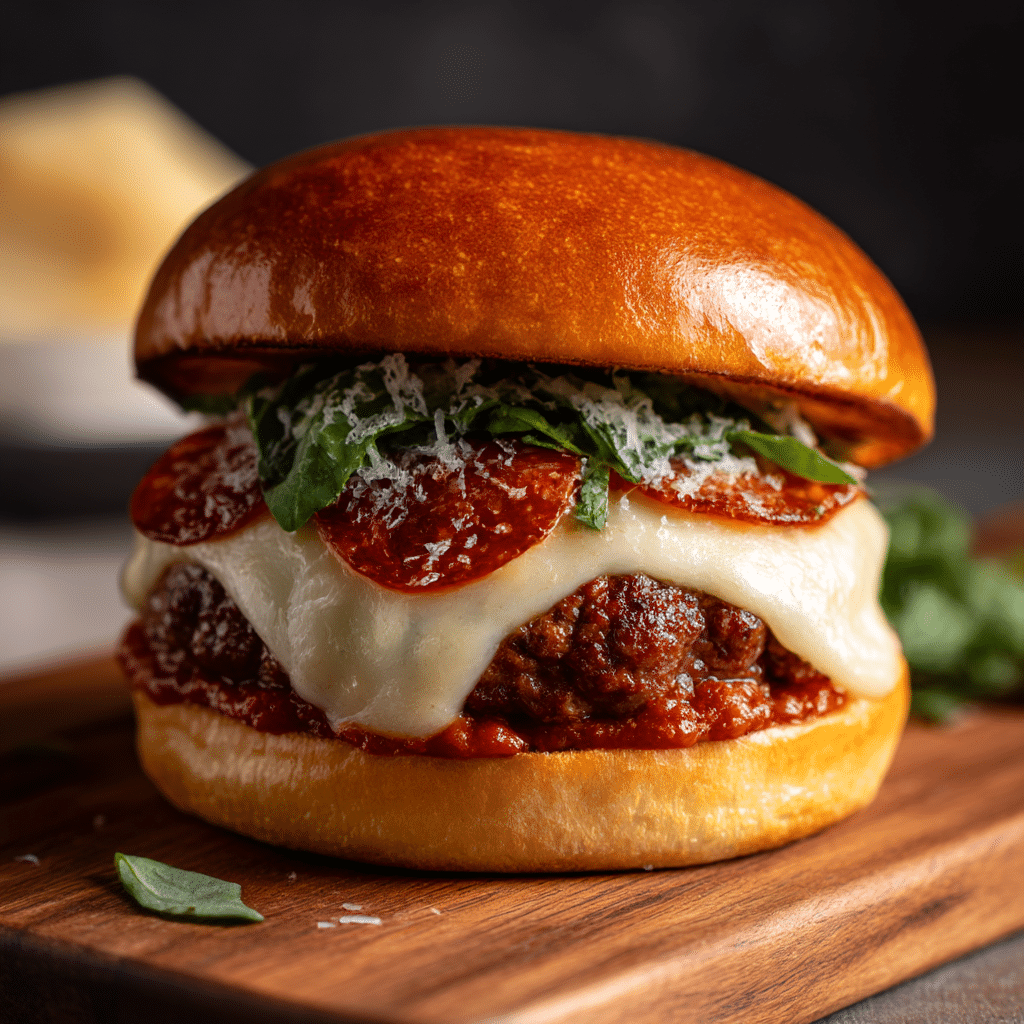 Pepperoni Pizza Burger Recipe
