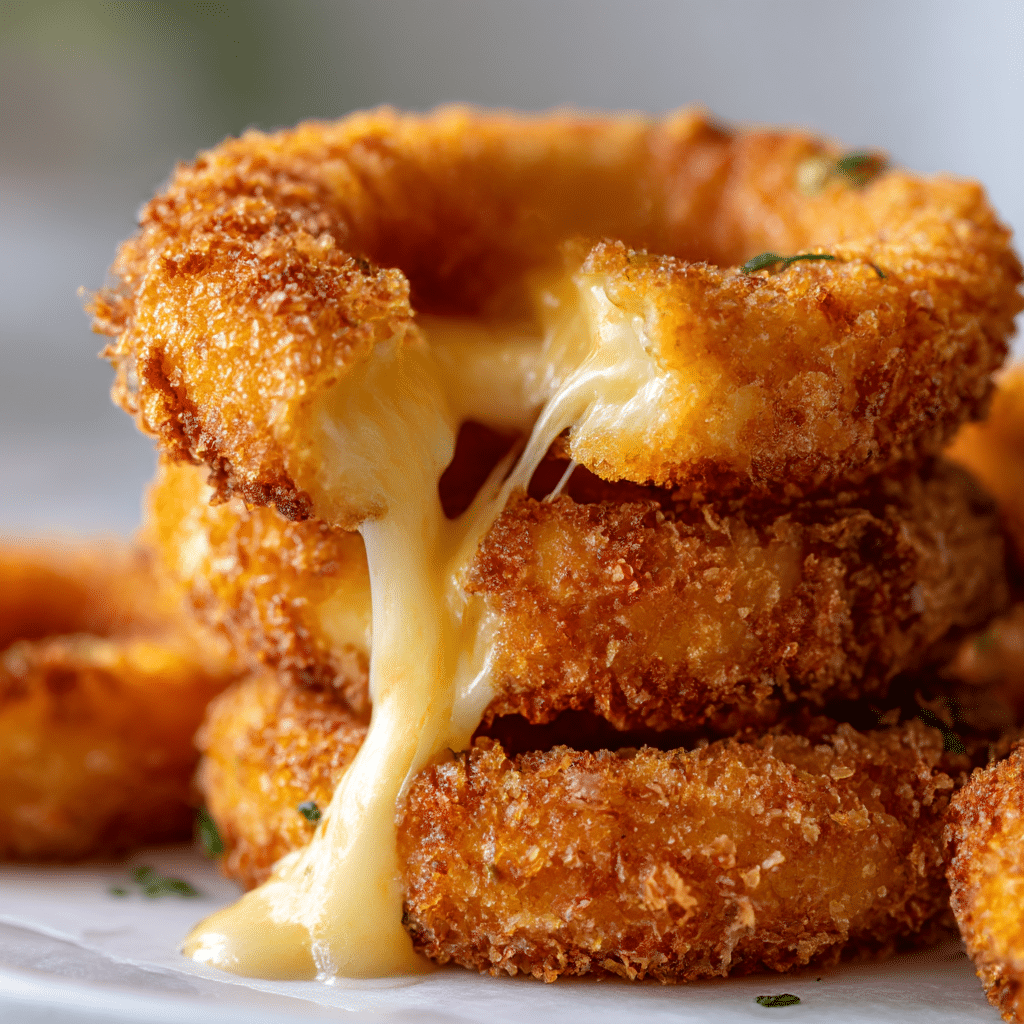 Cheesy Mozzarella Onion Rings Recipe