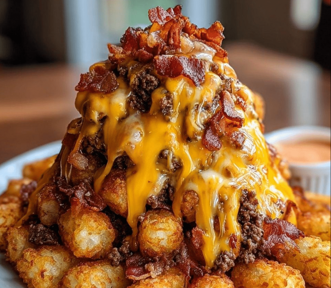 Bacon Cheeseburger Stuffed Tater Tot Cones Recipe