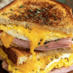 Egg & Ham Breakfast Sandwich with Melty Cheese Recipe