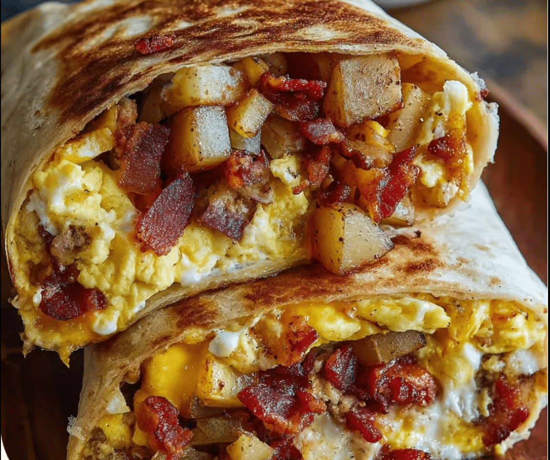 Bacon, Egg & Cheese Breakfast Burrito Recipe